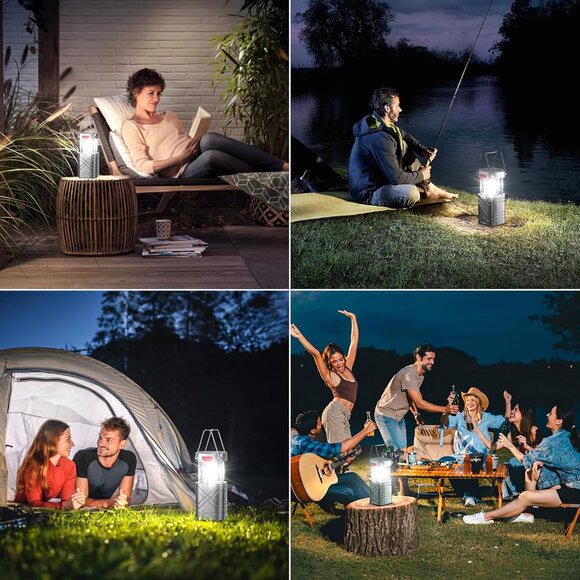 LETMY 4 Pack Camping Lantern, Rechargeable LED Lanterns, Solar Lantern Battery - Picture 7 of 7